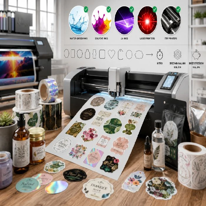Digitalni razrez etiket za inkjet tisklanike ponderirano, digitalni razrez etiket, etikete po meri, inkjet etikete, etikete brez minimalne količine, rezanje etiket Ljubljana, glossy etikete, matt etikete, etikete za UV črnila, etikete za TTR tiskalnike