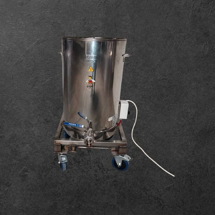 Inox voziček za homogenizatorje Logar 100L, inox voziček za homogenizator, homogenizator Logar 100L, voziček za med, ceneje, ugodno, prihranek, lokalno, Ljubljana, varno premikanje homogenizatorjev