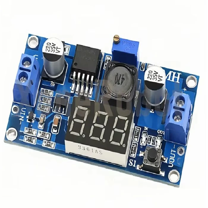 LM2596 step down regulator napetosti z LED voltmetrom 4-40V, LM2596 regulator, step down regulator, regulator napetosti z LED voltmetrom, DC-DC pretvornik, buck adapter, 4-40V, 1,3-37V, ugodno, ceneje, prihranek, lokalno, Ljubljana