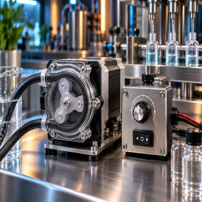 Peristaltična pumpa s koračnim motorjem in kontrolno ploščo, peristaltična pumpa, peristaltična črpalka, dozirna črpalka, koračni motor, 24V črpalka, doziranje tekočin, avtomatizacija doziranja, Norprene cevka, dozirna naprava, INOX polnilnica, Ljubljana, ugodno