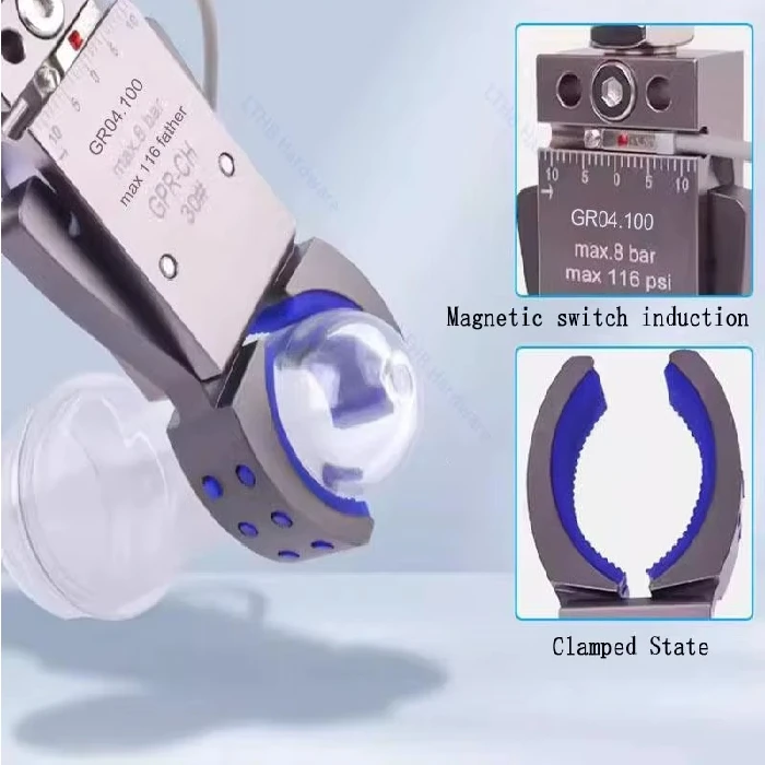 Pneumatsko prijemalo za robotizacijo proizvodnega procesa, lokalno, Ljubljana, pneumatsko prijemalo, robotsko prijemalo, avtomatizacija proizvodnje, silikonska zaščita, industrijski robot, indukcijsko stikalo, nastavitev pritiska, pakiranje, plastika, laboratorij, natančnost, zanesljivost, varnost, robotizacija
