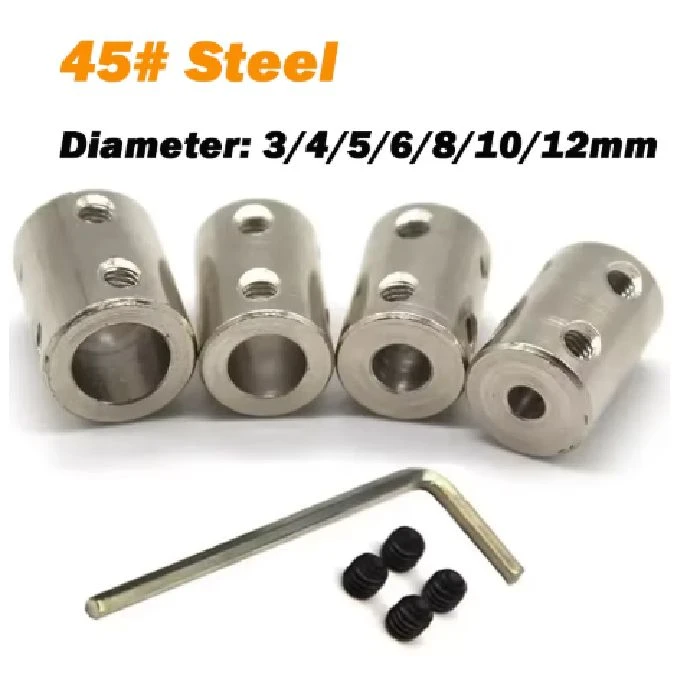 Toga jeklena spojka za os motorja 3-12mm jeklo #45, toga jeklena spojka, spojka za os motorja, jeklo #45, rigid coupling, 3-12mm spojka, CNC spojka, ugodno, ceneje, prihranek, lokalno Ljubljana
