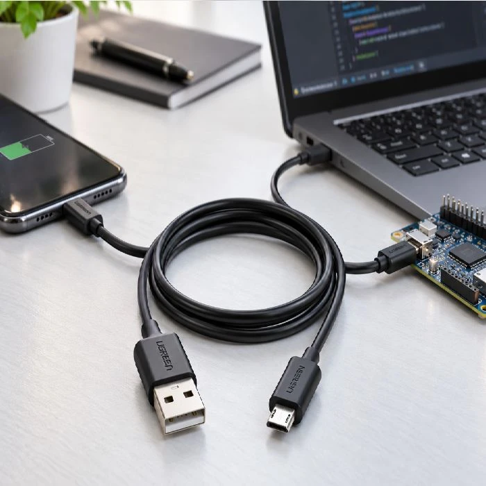 USB Kabel Micro za polnjenje in programiranje UGREEN 1m, USB Micro kabel, UGREEN 1m, Micro USB kabel, USB A Micro USB, kabel za polnjenje, kabel za programiranje, podatkovni kabel, telefon, ugodno, ceneje, prihranek, lokalno, Ljubljana
