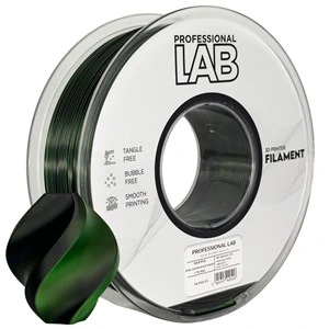 Filament PLA Silk Professional Lab, dvobarvni: črn / zelen, 1,75 mm, 1 kg, FG-P101-E1, Neutral Black C, 354 C, dvobarvni: črn / zelen