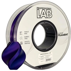 Filament PLA Silk Professional Lab, tribarvni: moder / vijoličen / črn, 1,75 mm, 1 kg, FG-P117-E1, 300 C, 2592 C, Neutral Black C, tribarvni: moder / vijoličen / črn