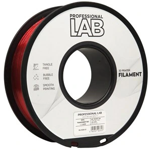 Filament PETG Professional Lab, prozorno rdeč, 1,75 mm, 1 kg, FG-P200-E1, 186 C, prozorno rdeč