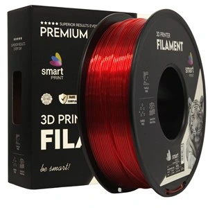 Filament PETG Smart Print, prozorno rdeč, 1,75 mm, 1 kg, FG-S200-E1, 186 C, prozorno rdeč