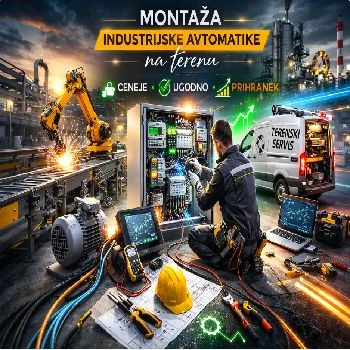 Montaža industrijske avtomatike na terenu ponderirano, montaža industrijske avtomatike na terenu, terenski servis avtomatike, PLC vezava in diagnostika, robotika servis na lokaciji, HMI integracija, popravilo elektronike zamenjava čipov, lokalno ljubljana, ugodno ceneje prihranek