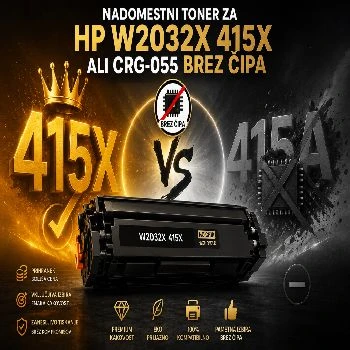 Nadomestni toner za HP W2032X 415X ali CRG-055 brez čipa, nadomestni toner HP W2032X, HP 415X toner, Canon CRG-055, toner brez čipa, ugoden toner, ceneje tiskanje, prihranek toner, toner Ljubljana, lokalna prodaja tonerjev