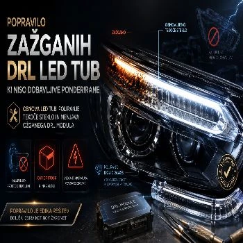 Popravilo zažganih DRL LED tub ki niso dobavljive ponderirano, popravilo DRL LED tub, zažgana DRL tuba, obnova LED žarometa, DRL modul, popravilo luči Ljubljana, ugodno popravilo žarometa, ceneje kot nov žaromet, tekoče steklo, prihranek