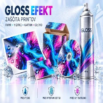 GLOSS effect print protection spray 400ml, sprej za zaščito printov, GLOSS efekt 400ml, zaščita papirja, zaščita kartona, zaščita cenikov, zaščita jedilnikov, zaščita vizitk, CD DVD, ceneje, ugodno, prihranek, lokalno, Ljubljana