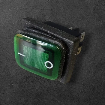 Vodoodporno stikalo z LED 220V 16A zeleno, vodoodporno stikalo, LED stikalo, 220V stikalo, IP54 zaščita, ceneje, ugodno, prihranek, lokalno, Ljubljana, samogasna plastika