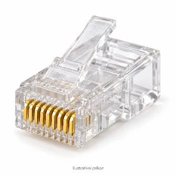 WOPU G351D mrežni konektor RJ45 Cat5 s pozlačenimi kontakti, WOPU G351D, mrežni konektor RJ45, Cat5, pozlačeni kontakti, krimpanje mrežnega kabla, LAN