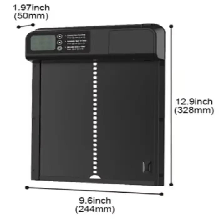 Avtomatska vrata za kokošnjake iz aluminija Črna barva, kokšnjak,avtomatska vrata za kokošnjake, ceneje, ugodno, prihranek, lokalno, Ljubljana, kokoši, varnost, časovnik, aluminij, črna barva, baterijsko napajanje, enostavna montaža, dolga življenjska doba, LCD zaslon, zaščita pred plenilci.