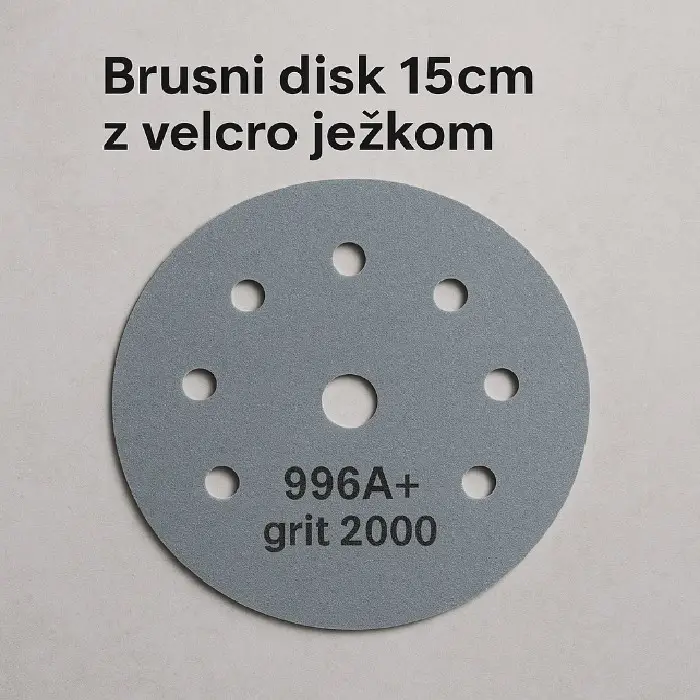 Brusni disk 15cm z velcro ježkom 996A  grit 2000, brusni disk 15cm, grit 2000, 996A , superfino brušenje, poliranje, lakiranje, ceneje, ugodno, lokalno, prihranek, ljubljana