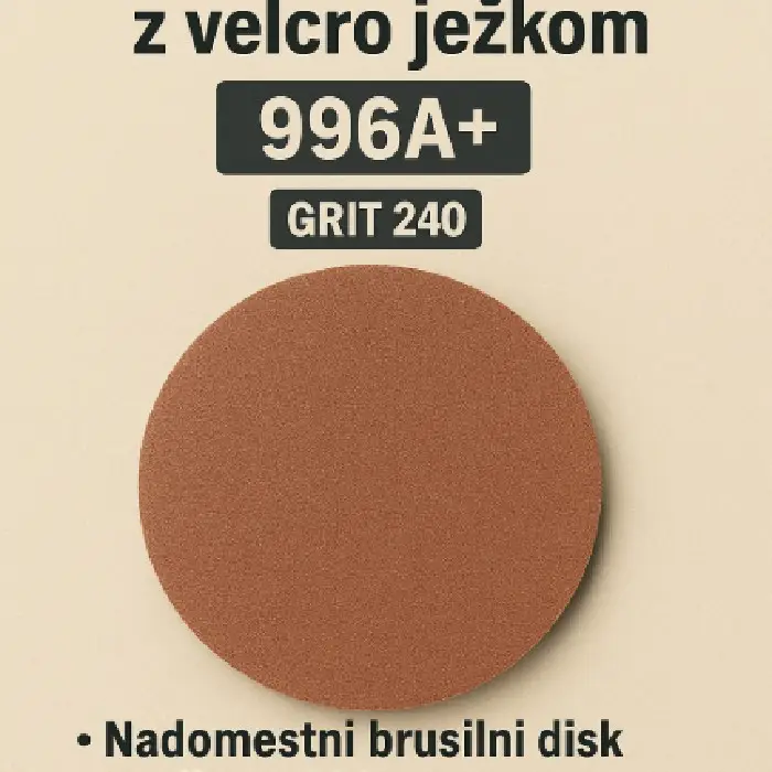 Brusni disk 15cm z velcro ježkom 996A  grit 240, brusni disk 15cm, ježek disk 240, grit 240, 996A , fina obdelava, ceneje, ugodno, prihranek, lokalno, ljubljana