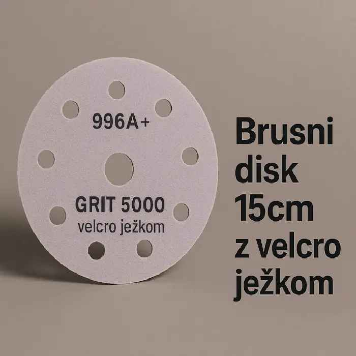 Brusni disk 15cm z velcro ježkom 996A  grit 5000, brusni disk 15cm, grit 5000, superfino brušenje, brez poliranja, 996A , velcro, lokalno, ceneje, prihranek, ljubljana