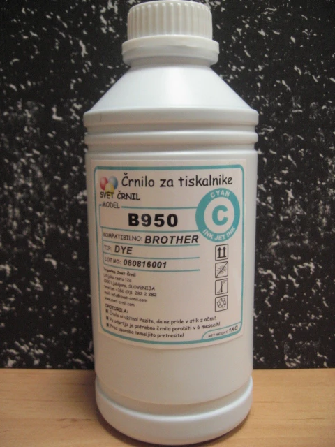 Črnilo za Brother B950 Cyan 1000mL, b950c 1kg,črnilo brother,brother črnilo