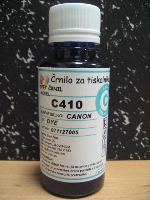 Črnilo za Canon C410 Cyan 100ml, c410C,c 410,canon črnilo