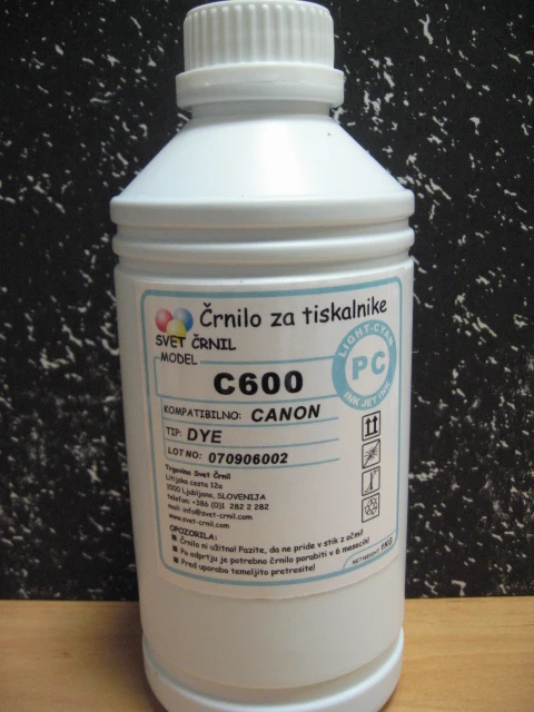 Črnilo za Canon C600 Photo cyan 1000mL, c600pc