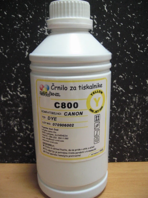 Črnilo za Canon C800 Yellow 1000mL, c800y 1kg