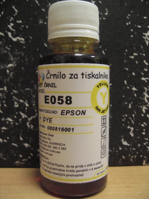 Črnilo za Epson E058 Yellow 100mL, e058y