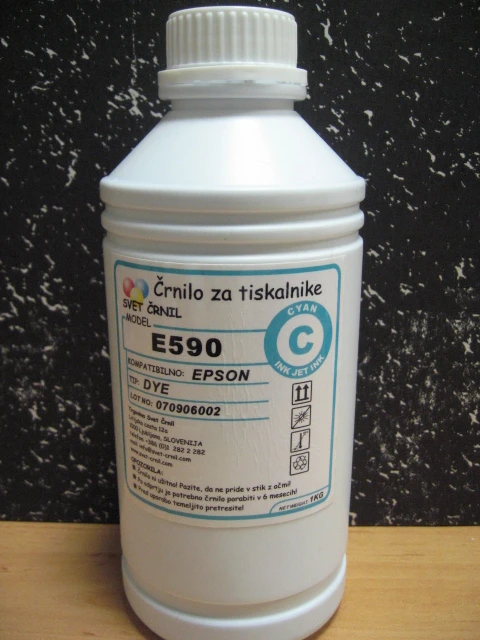 Črnilo za Epson E590 Cyan 1000mL, e590c 1 kg,e590,črnilo e590