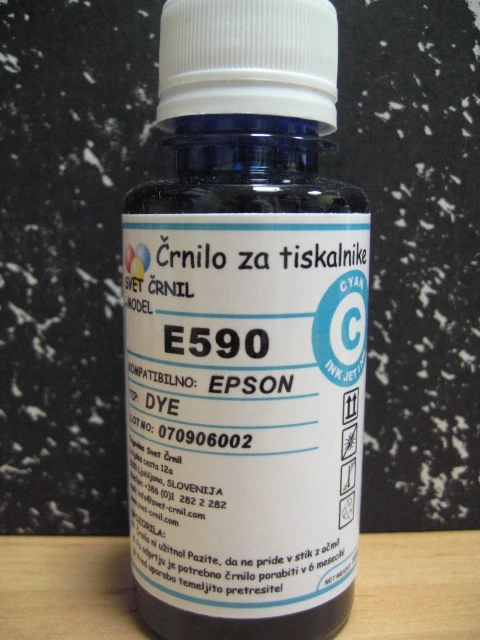 Črnilo za Epson E590 Cyan 100ml, e590c,e590,črnilo e590