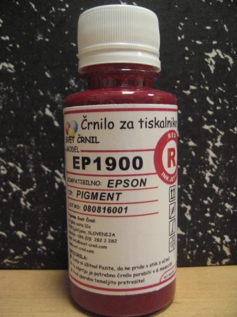 Črnilo za Epson EP1900 Red 100mL, epson r1900,črnilo epson,ep 1900