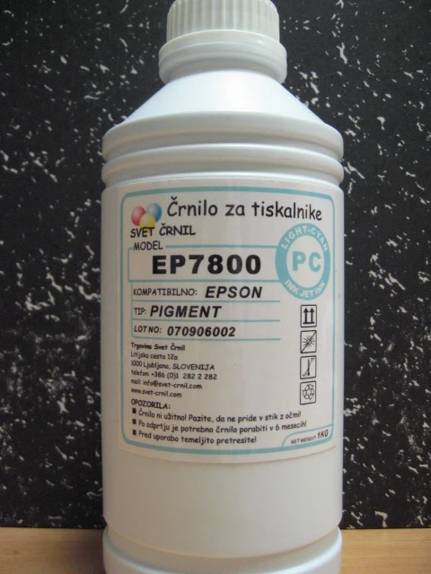 Črnilo za Epson EP7800 Photo cyan pigmentno 1000mL, ep7800pc,pro 9600,epson pro 9600