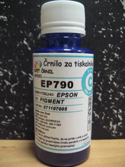 Črnilo za Epson EP790 Pigmentno Cyan 100mL, ep790c 100mL