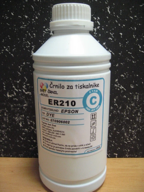 Črnilo za Epson ER210 Cyan 1000mL, er210c 1 kg 