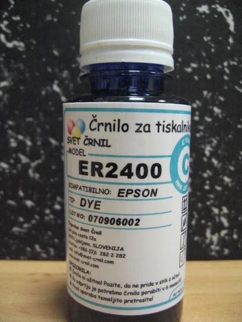 Črnilo za Epson ER2400 Cyan 100ml, er2400c
