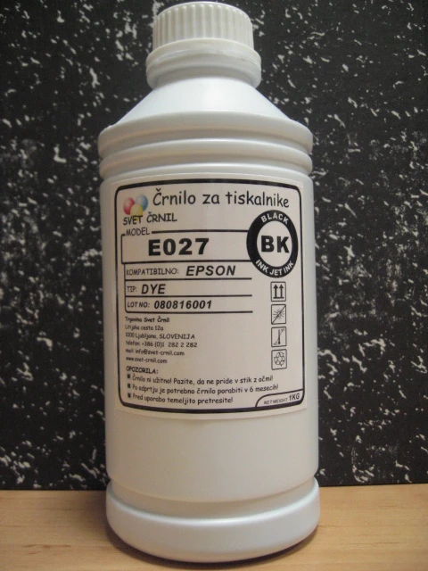 Črnilo za Epson ER270 Black 1100mL, er270bk 1kg,ER 270,črnilo,črnilo epson