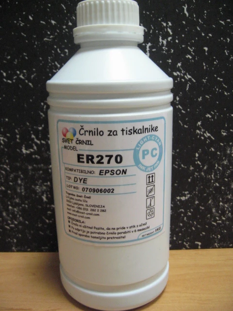 Črnilo za Epson ER270 Photo cyan 1100mL, er270pc 1kg,ER 270,črnilo,črnilo epson
