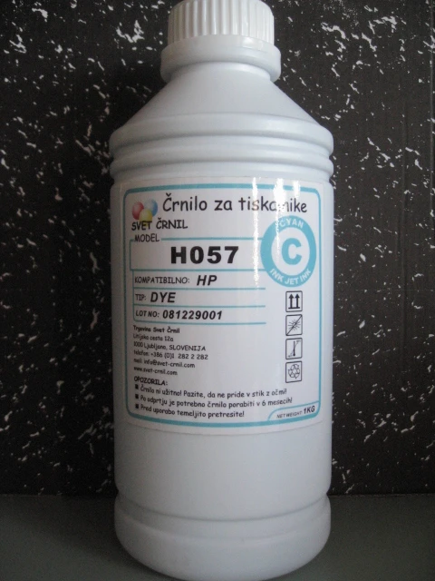 Črnilo za HP H057 Cyan 1000mL, h570c