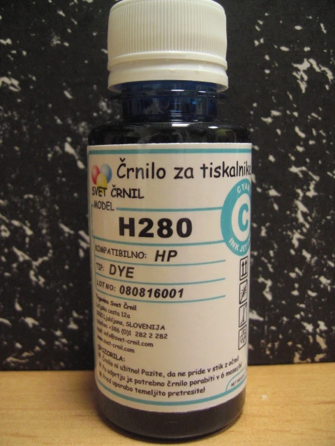 Črnilo za HP H280 Cyan 100ml, h280c