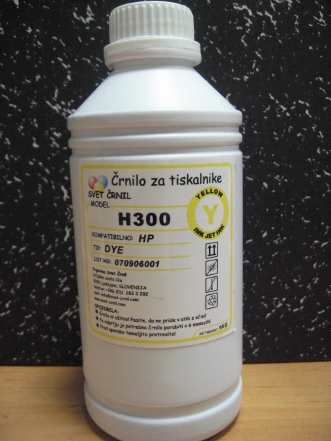 Črnilo za HP H300 Yellow 1000mL, h300Y 1kg 1000ml