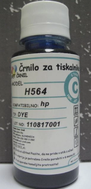 Črnilo za HP H564 Cyan 100mL za kartuše HP 364, HP 920, hp 364, hp 920,h940c