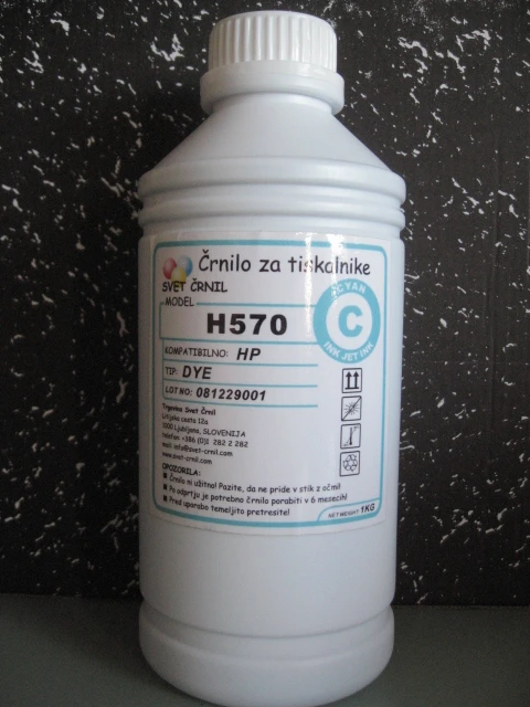 Črnilo za HP H570 Cyan 1000mL, h570c