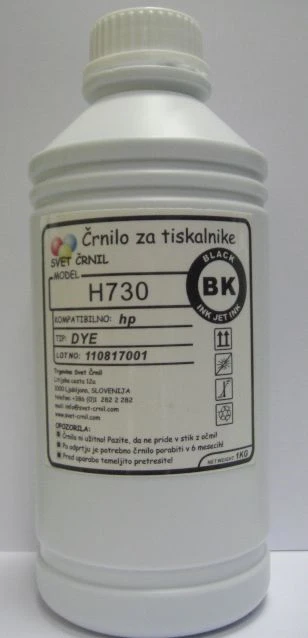 Črnilo za HP H730 Black 1000mL, h730,hp 300,hp 301, hp 901