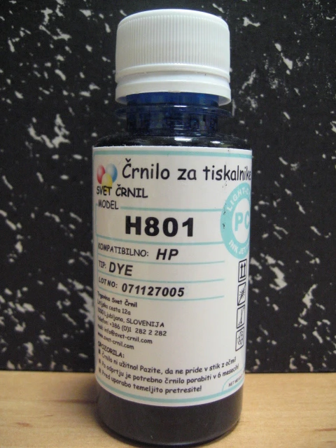 Črnilo za HP H801 Light Cyan 100ml, h801lc,H801,HP 363,HP 342