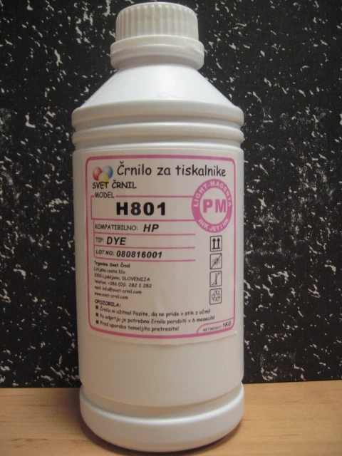 Črnilo za HP H801 Photo Magenta 1000mL, h801lm light magenta,H801,HP 363,HP 342