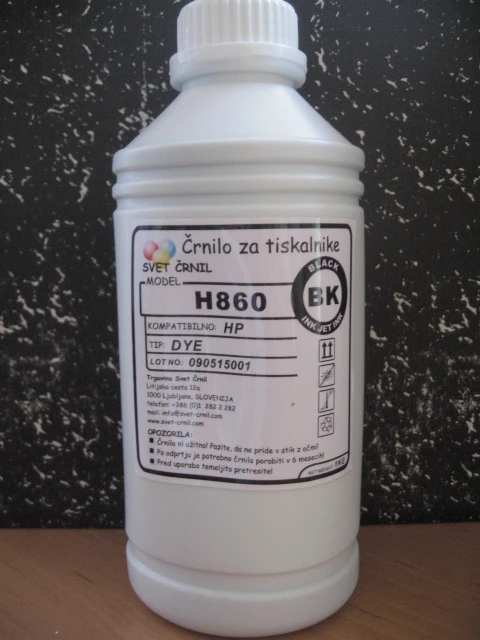 Črnilo za HP H860 Black 1000mL, črnilo za Hp 300,hp 901