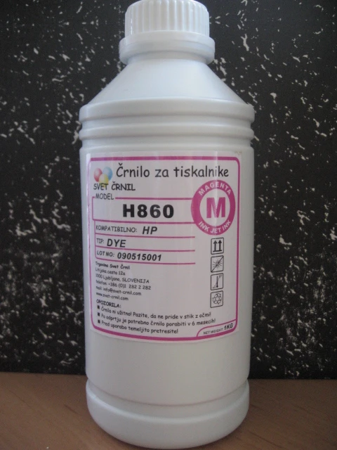 Črnilo za HP H860 Magenta 1000mL, črnilo za Hp 300,hp 901