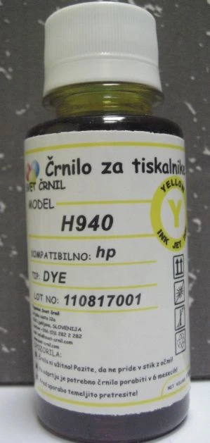 Črnilo za HP H940 Yellow 110mL za kartuše HP 940, hp 940