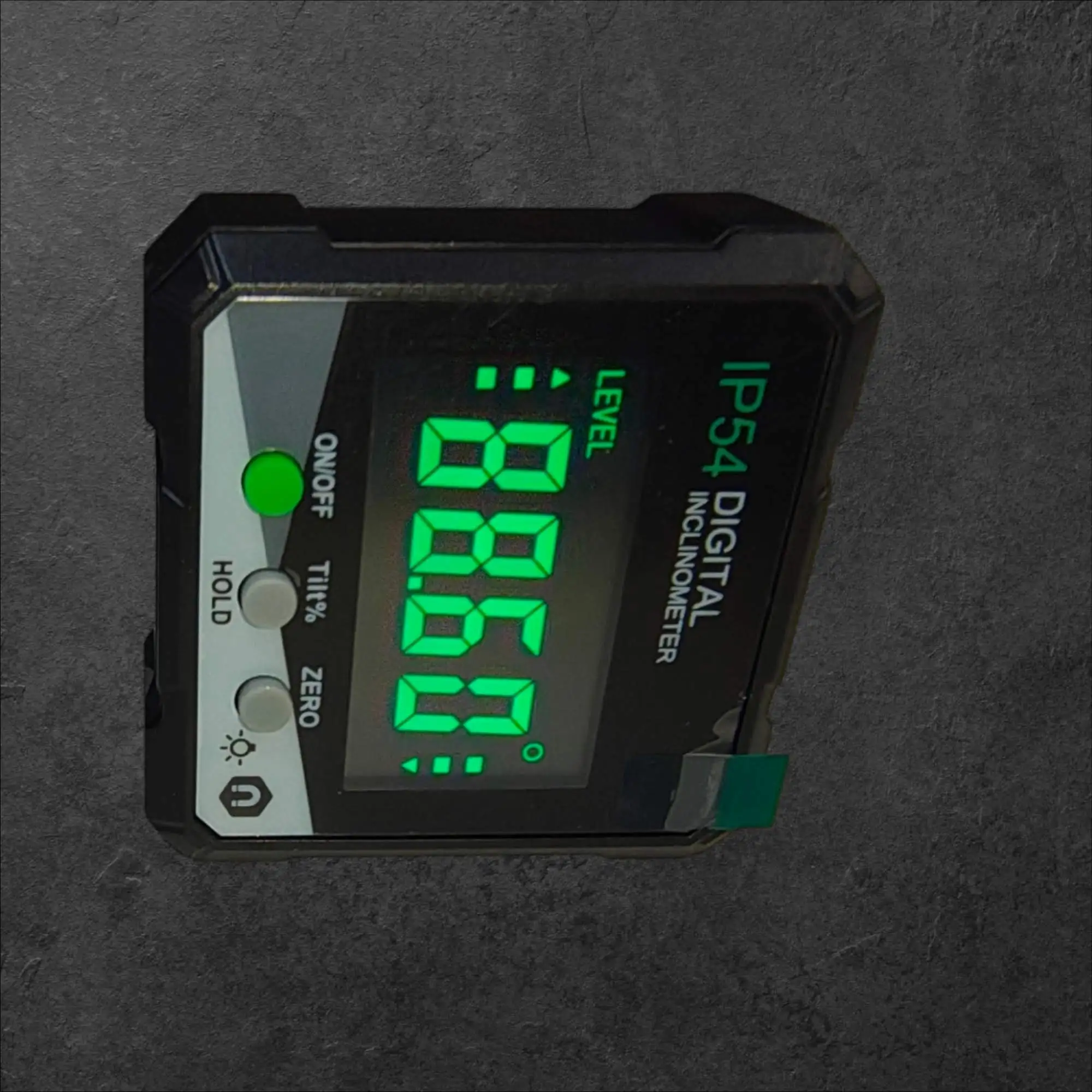 Digitalni kotomer za obrtnike in hobby zelena led osvetlitev, digitalni kotomer, zelena LED osvetlitev, digitalni inclinometer, merjenje kota, mizarji Ljubljana, varjenje pločevine, ceneje, ugodno, prihranek, lokalno, Ljubljana