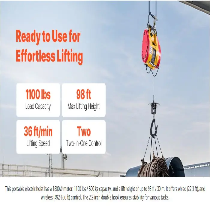 Električno dvigalo 1800W 500kg 30m na daljinsko upravljanje, električno dvigalo, 1800W dvigalo, 500kg električni vitel, daljinsko upravljanje, dvigalo za gradbišča, ceneje, ugodno, prihranek, lokalno, Ljubljana