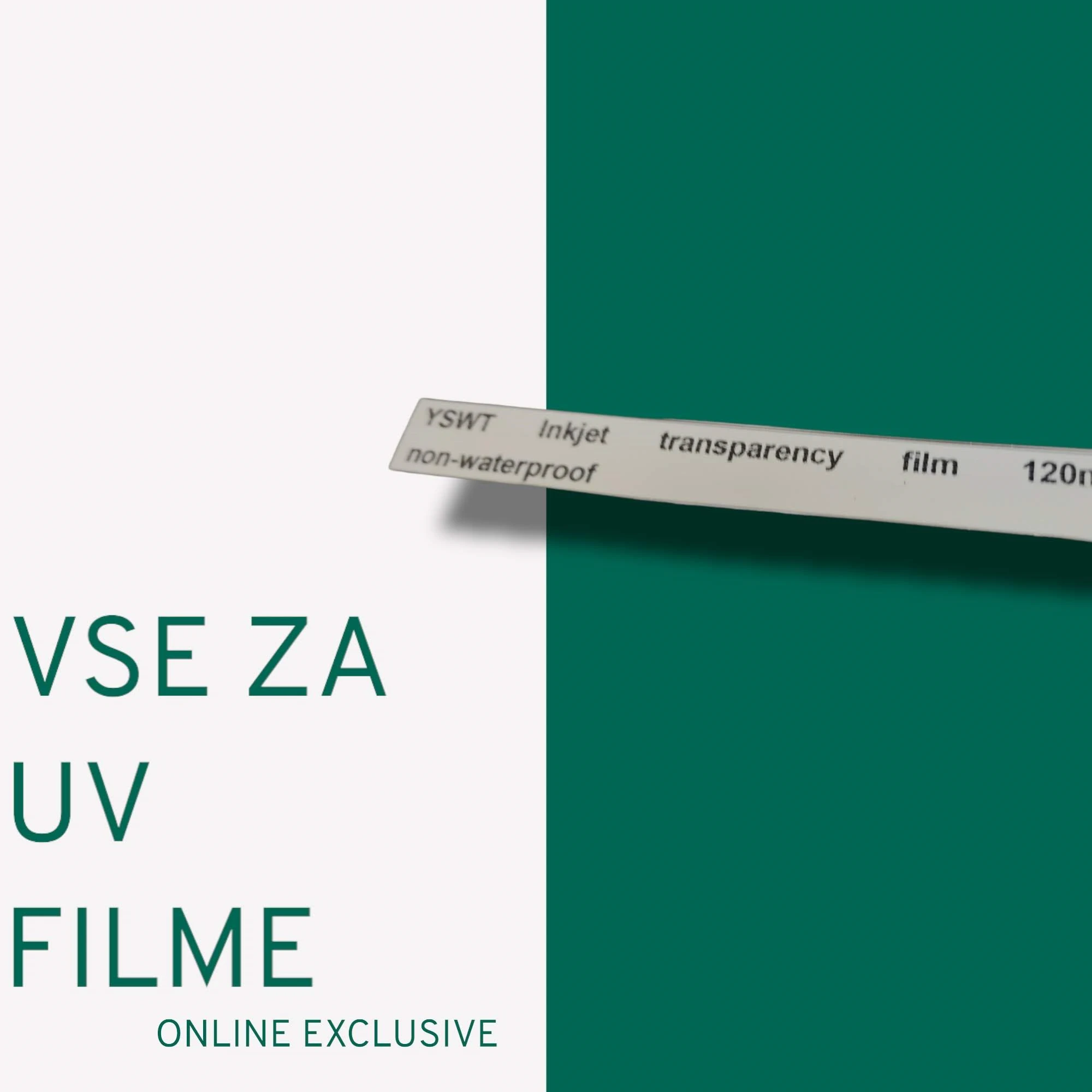 Folija za izdelavo filmov z inkjet tiskalniki A4 120g PET, folija,raster,uv,osvetlitev,