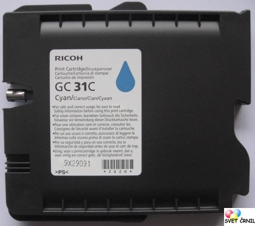 Gel kartuša za Gelsprinter tiskalnike GC-31 Cyan , gc31,gc-31,gc 31,gel